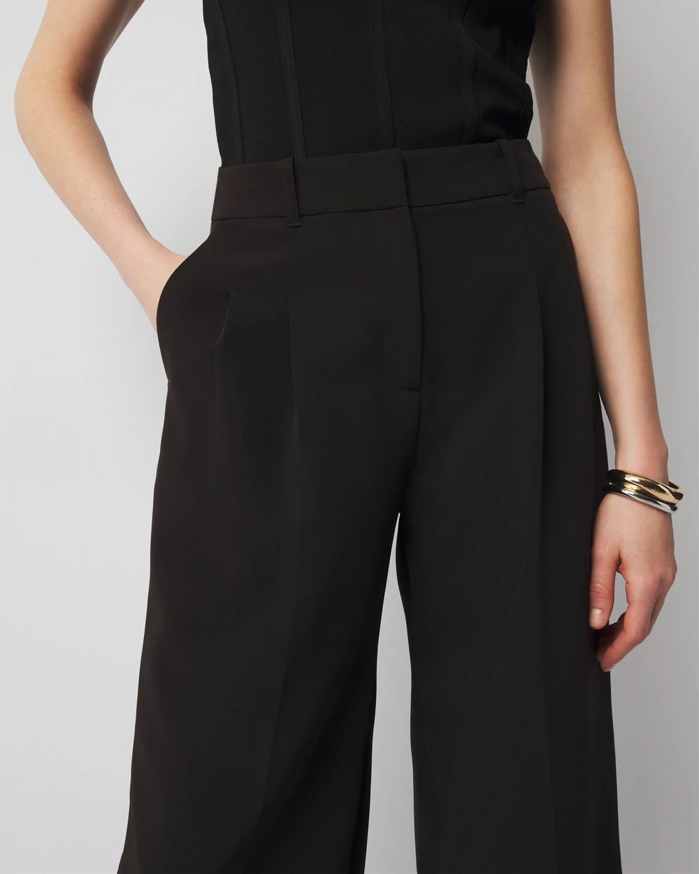 Pleated Wide Leg Pants | White House Black Market